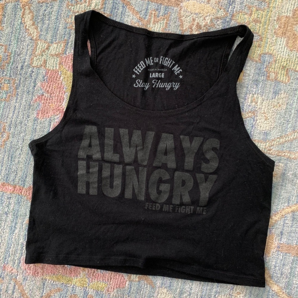 Feed me fight me crop top